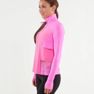 LULULEMON Sun Runner Hybrid Half-Zip Pullover W3416S in Pow Pow Pink 6